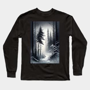 Foggy Winter Woods Long Sleeve T-Shirt